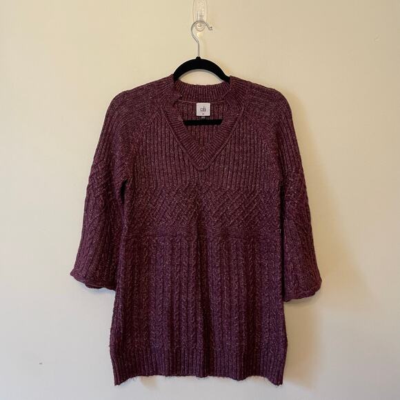 Cabi S long sleeve sweater knit purple fairycore soft cabincore winter cozy - Picture 1 of 7